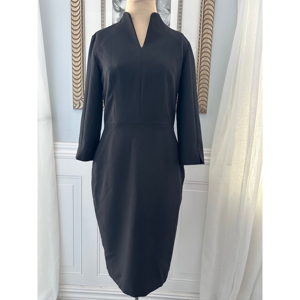 Libby London Dress Work Sheath Black Professional Minimalist‎ US 6